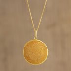 Peruvian Gold-Plated Filigree Pendant Necklace