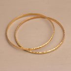 2 Gold Plated 925 Slim Half Hoop Bangle Bracelets