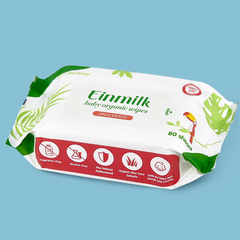 Einmilk Organic Baby Wet Wipes Refill – 80 Sheets × 8 Packs