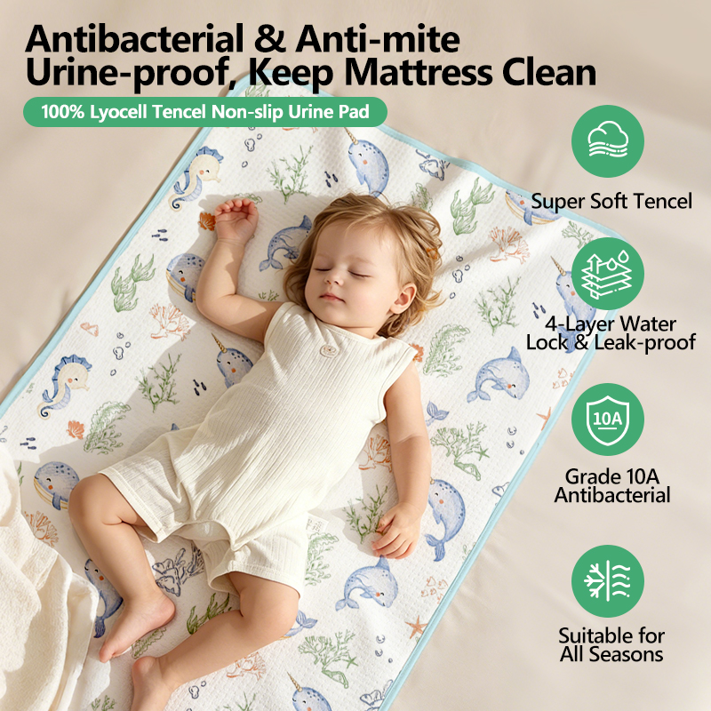 Tencel waterproof baby changing mat detail 1