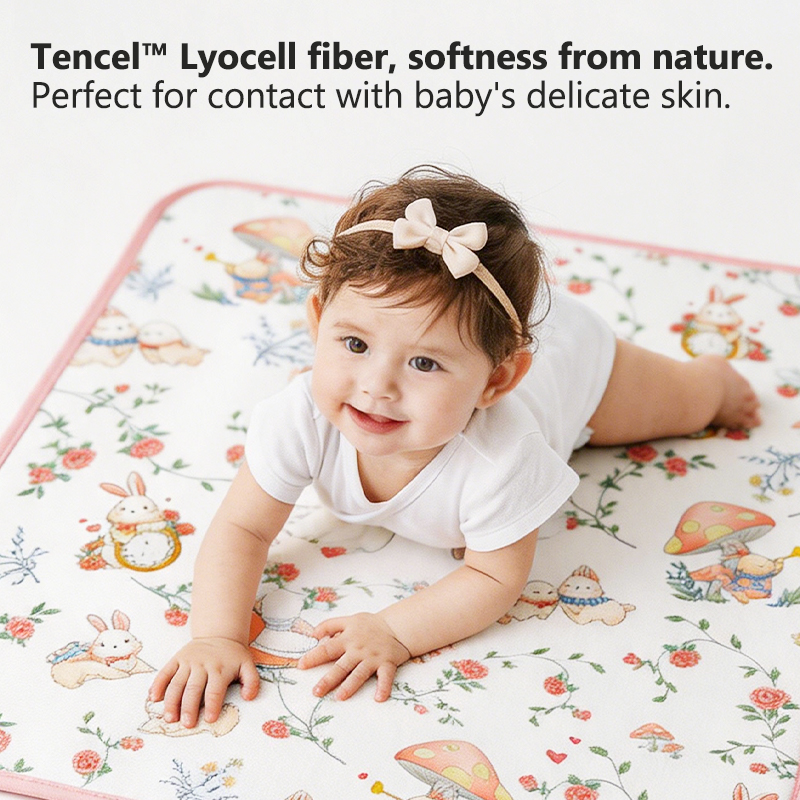 Tencel waterproof baby changing mat detail 3