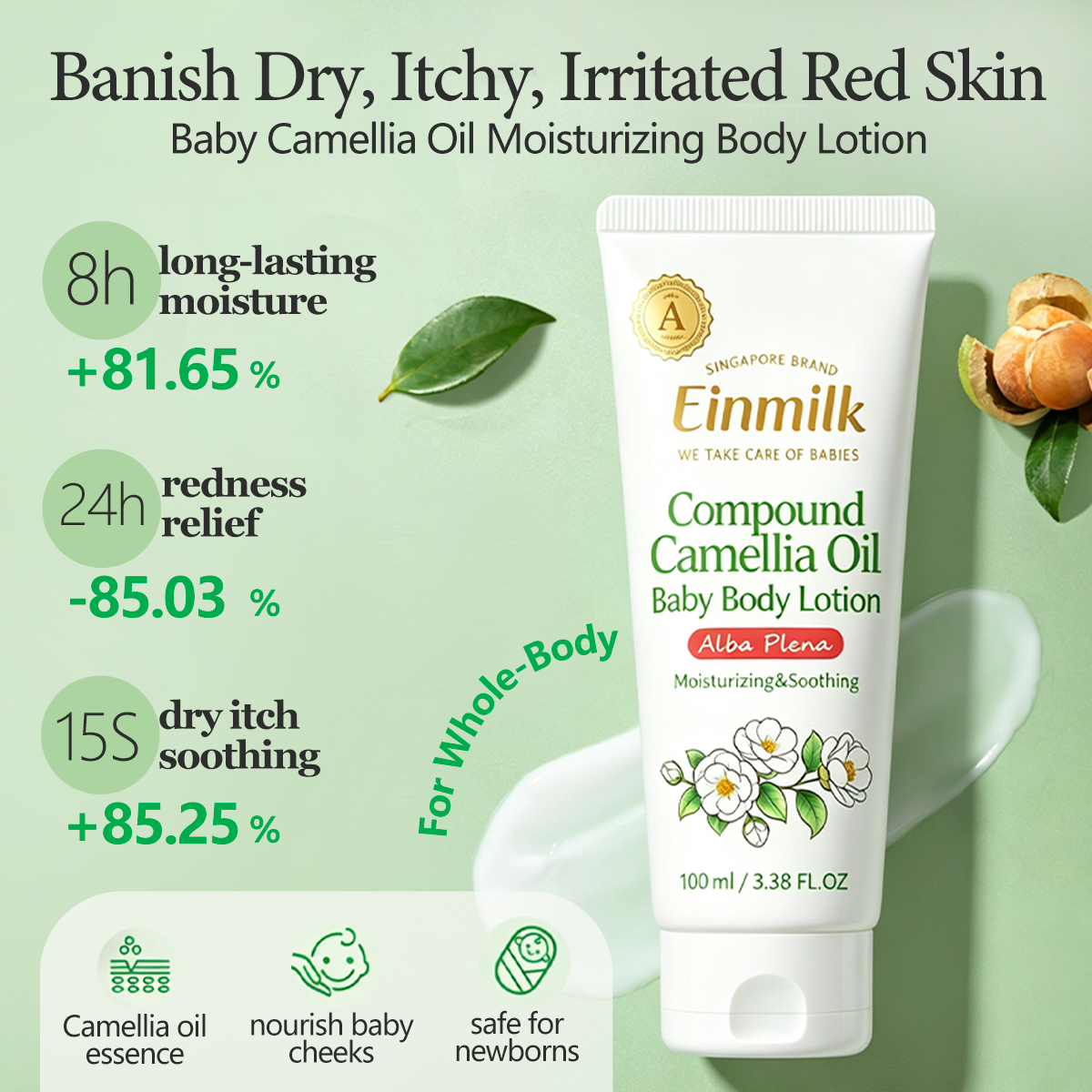 Einmilk BMC210 baby body lotion detail 1