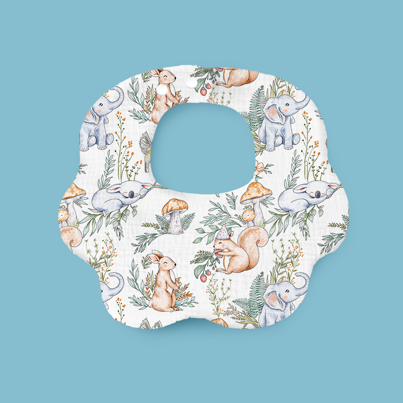 Flower-Shaped Crepe Baby Bib – Playing in Jungle