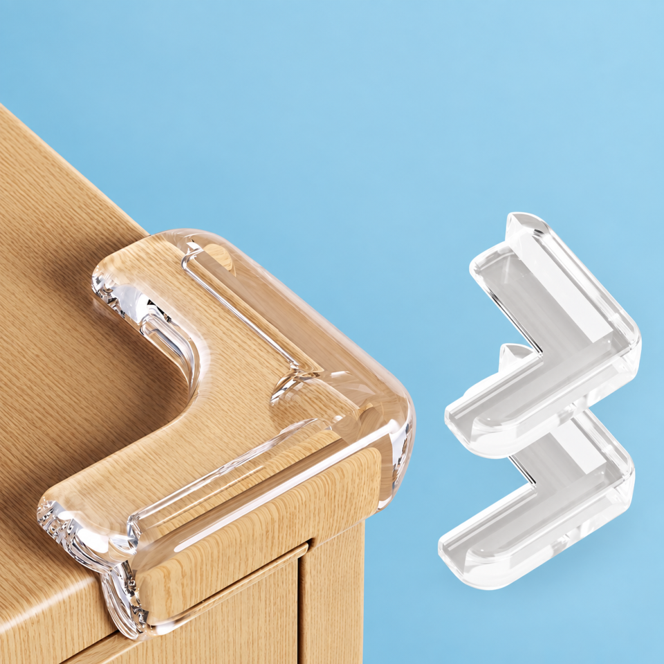 10 Pcs L-Shape Corner Protector | Baby Safety Furniture Edge Guard | Table & Cabinet Corner Protector