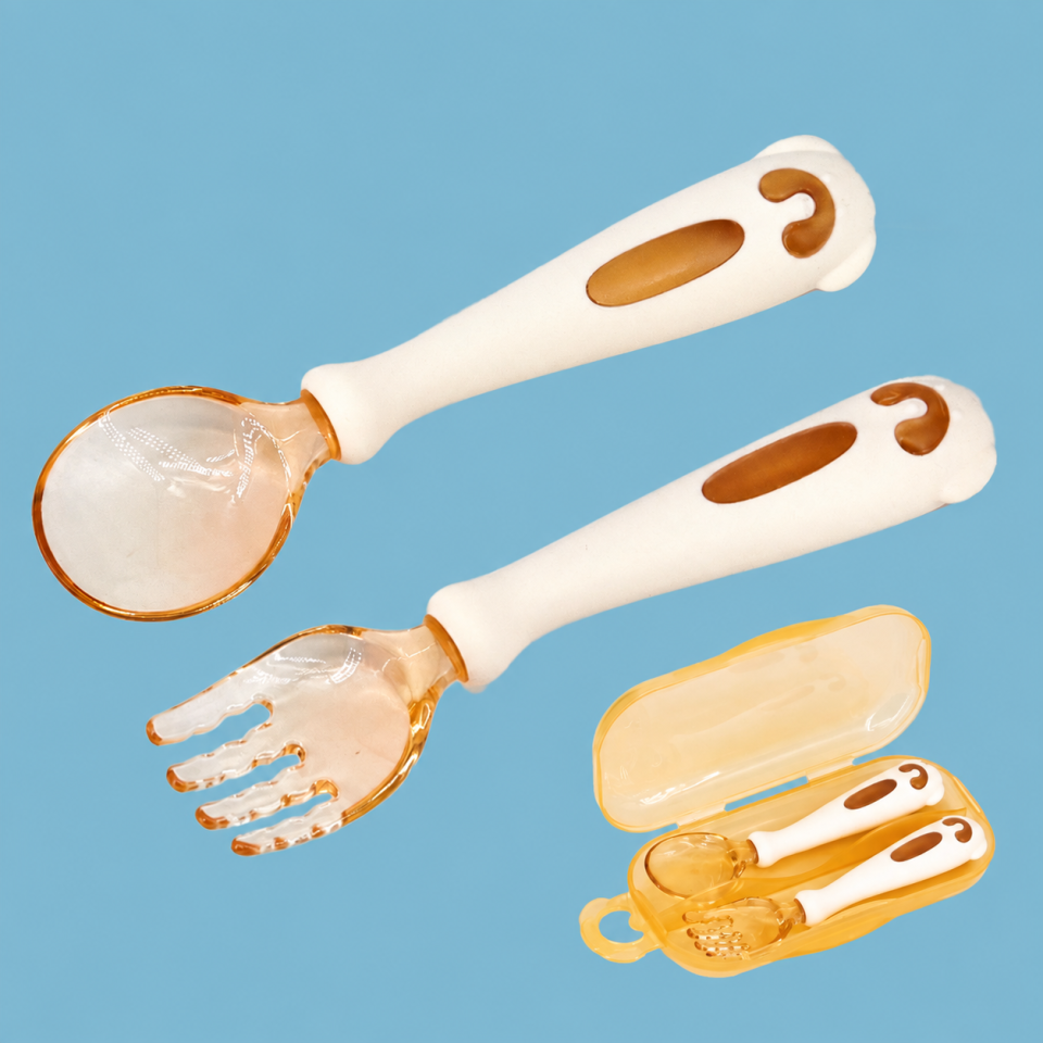 Einmilk baby PPSU silicone spoon and fork set with travel case SPN220
