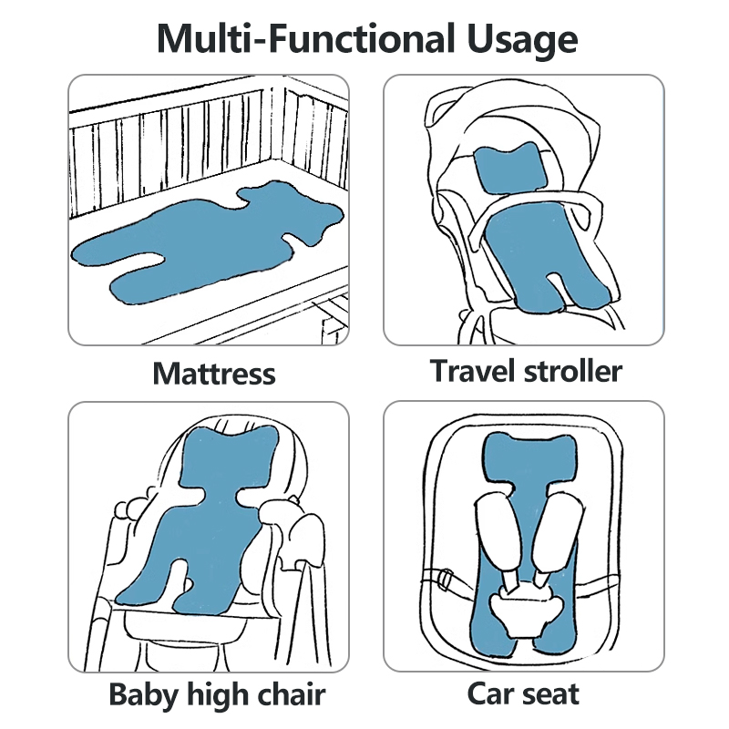 Ice silk stroller mat features